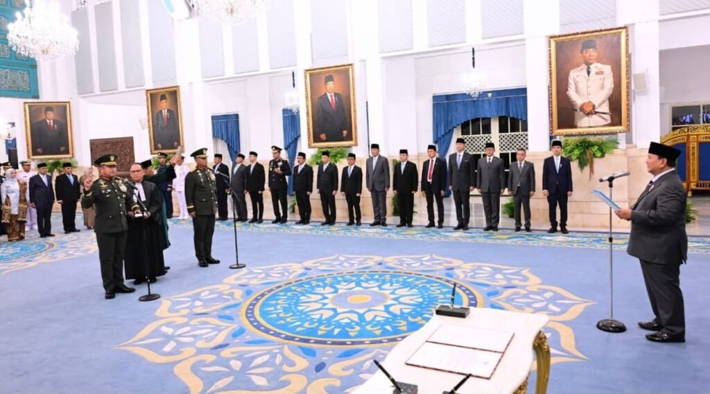 Suasana pelantikan kabinet Merah Putih di Istana Negara